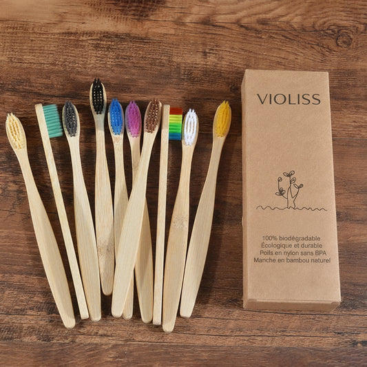 Violiss - 10 brosses à dent en bambou